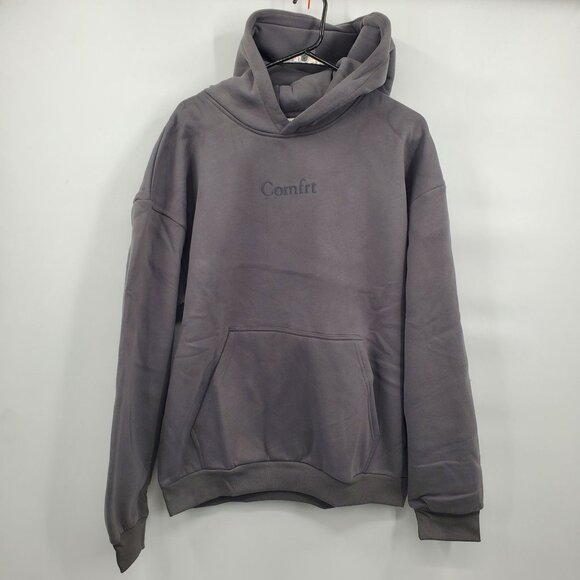 Comfrt Signature Hoodie Women Size Large NWT Steel Grey Unisex Oversized Fit - Picture 1 of 13